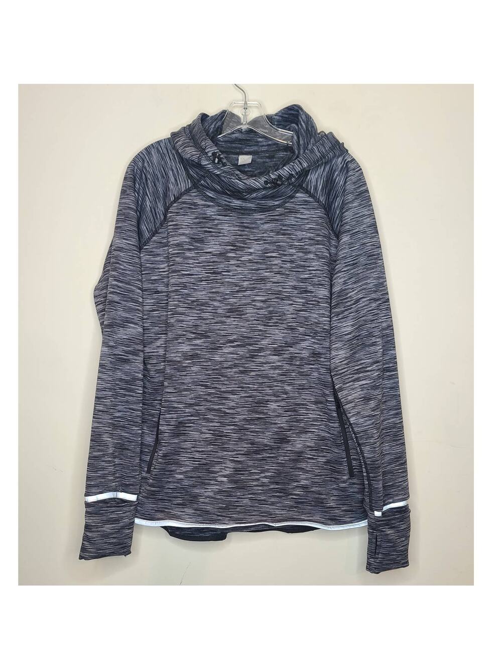 NWT Gap Fit Orbit black spacedye fleece pullover hoodie - large